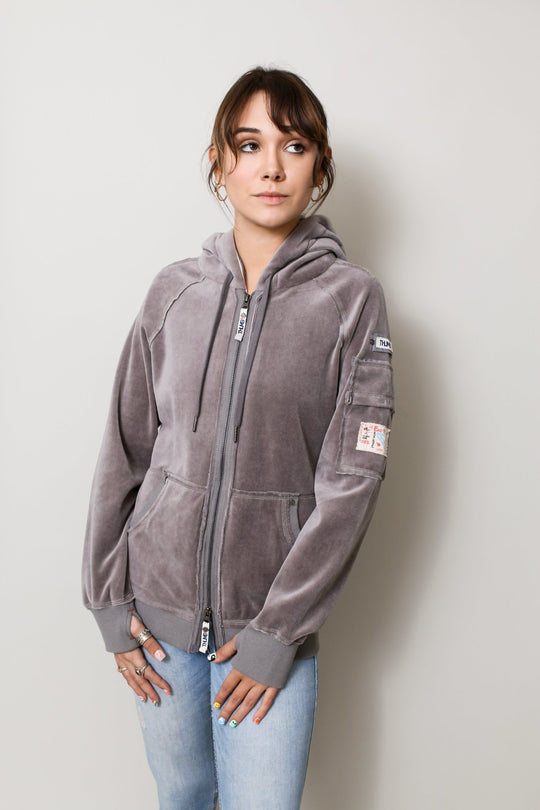 THE OLIVIA VELOUR HOODIE - Thumb United