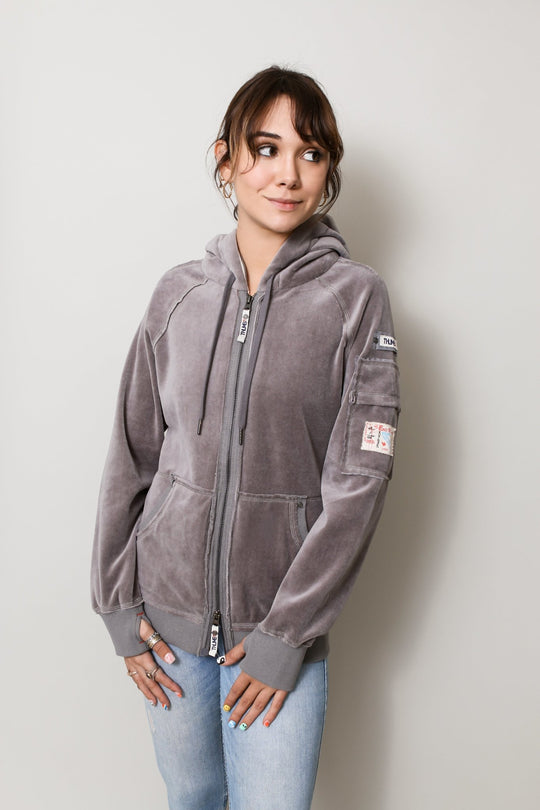 THE OLIVIA VELOUR HOODIE - Thumb United