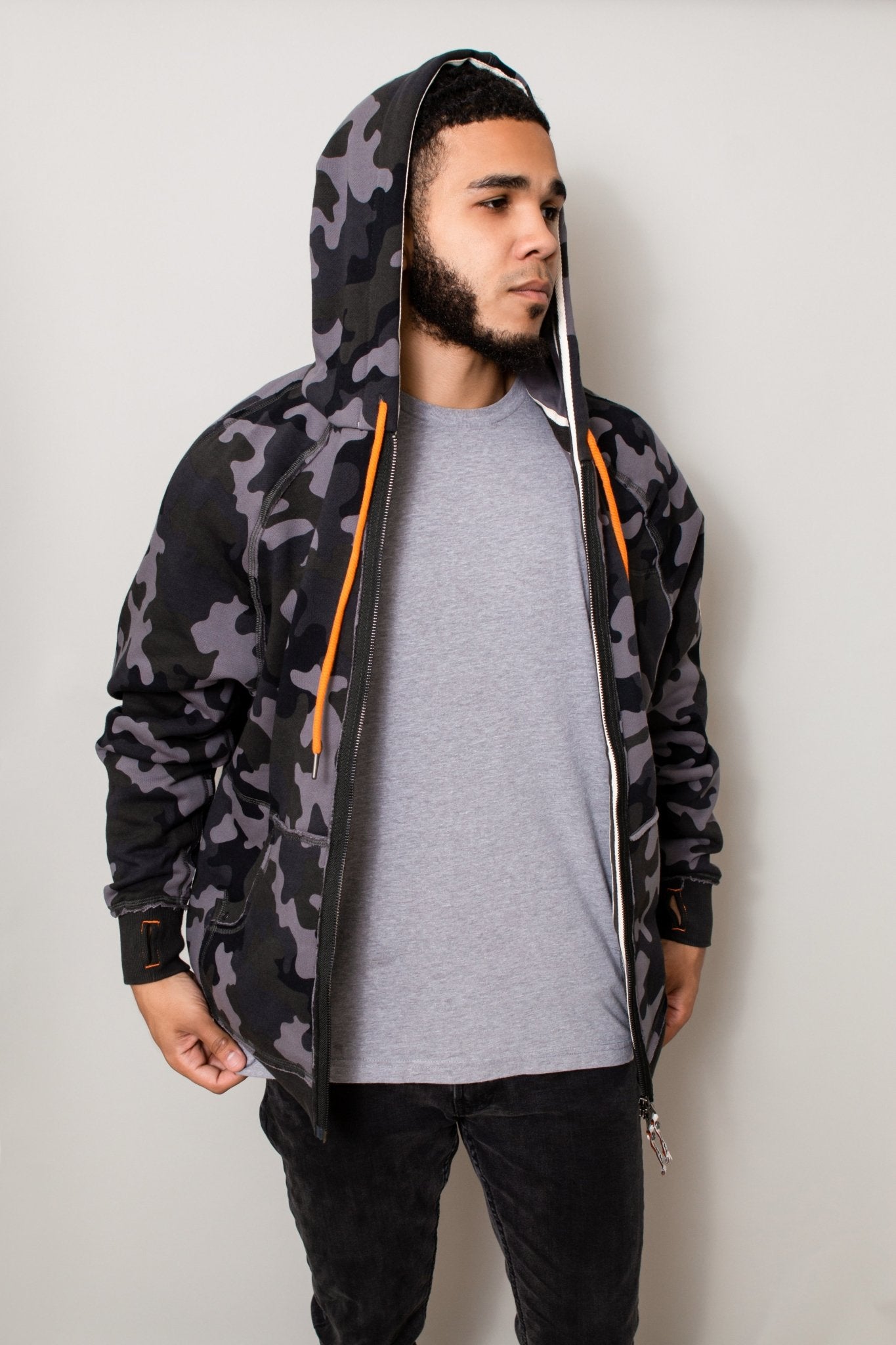 Camouflage discount jacket hoodie