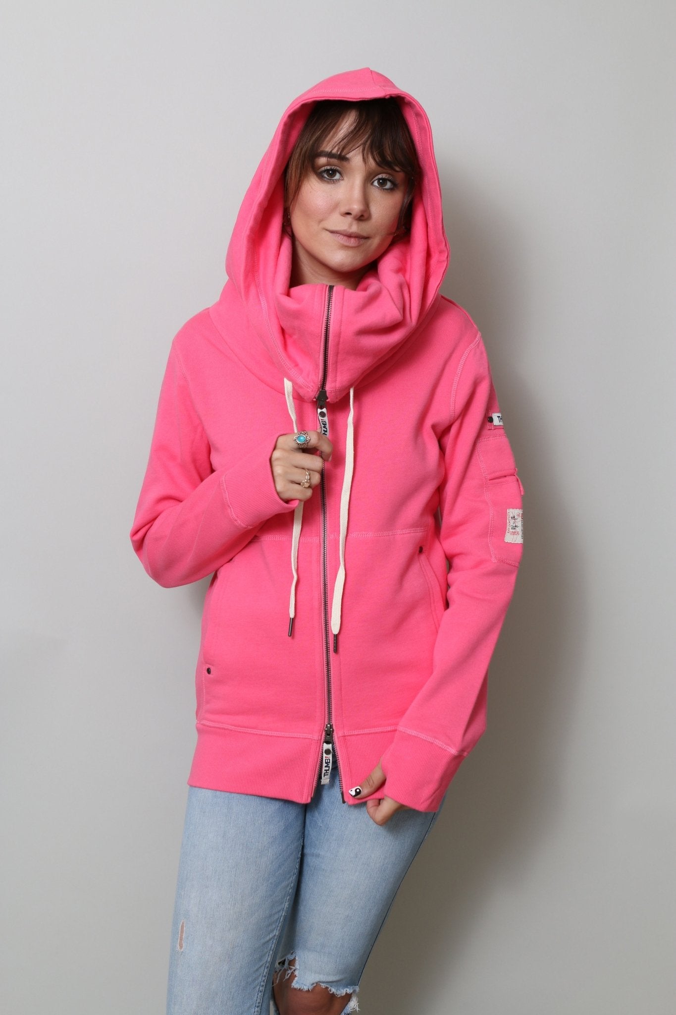 Pink zip up discount fleece