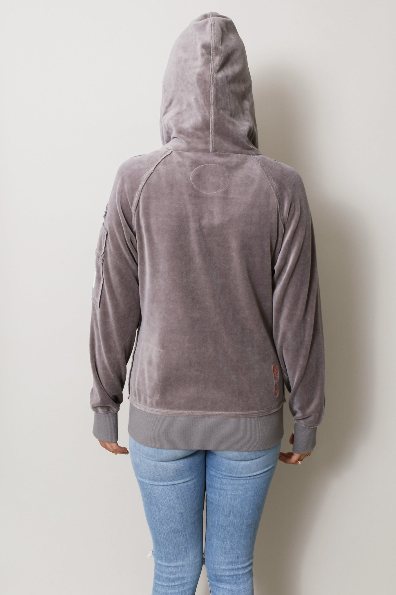 Velour cheap pullover hoodie